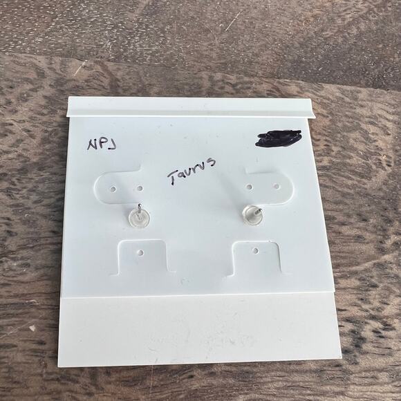 New Fifth and Main Silver Tone Astrological Taurus Sign Post Earrings - Picture 3 of 3